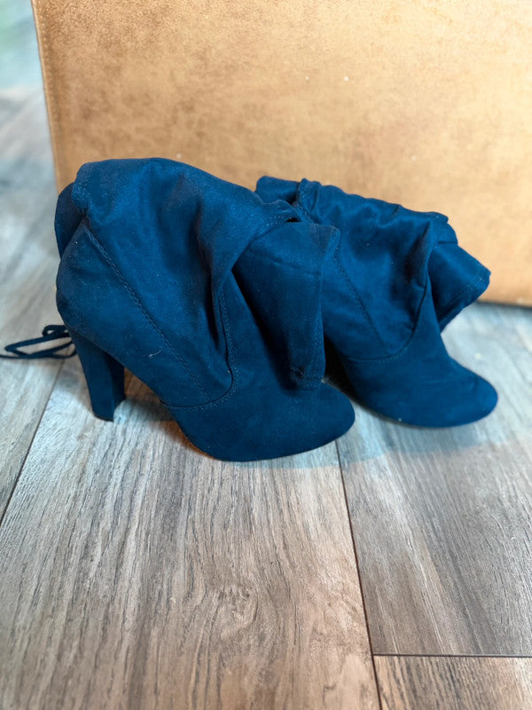 💙 Prachtige Donkerblauwe suède look Over-the-knee Laarzen – Maat 40/41