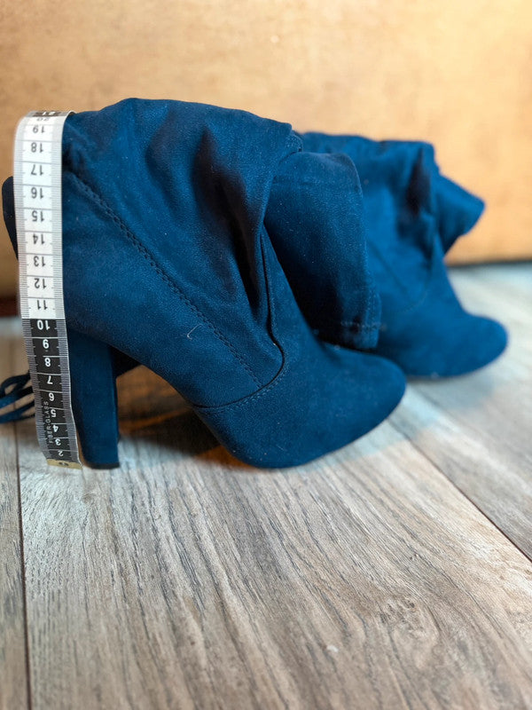 💙 Prachtige Donkerblauwe suède look Over-the-knee Laarzen – Maat 40/41