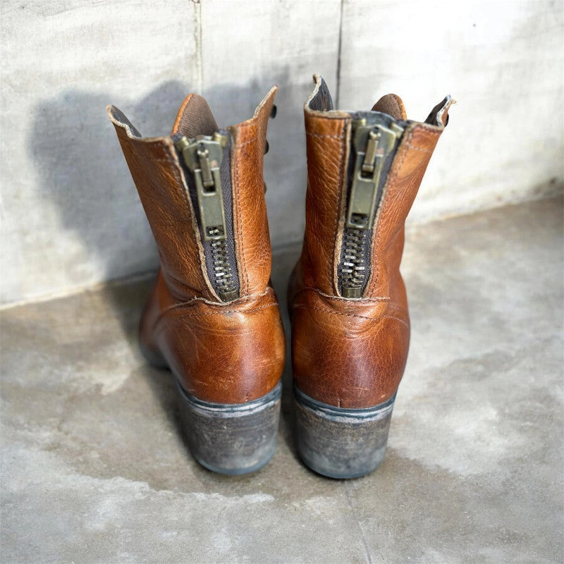 👢 Bullboxer Leren Veterboots – Cognac – Maat 40
