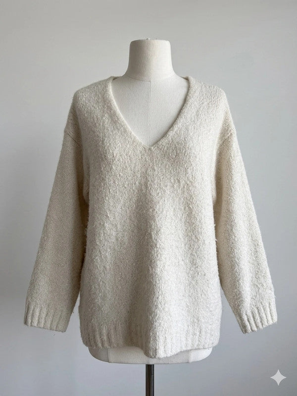 Off white Gebreide H&amp;M Oversized Trui – Maat L
