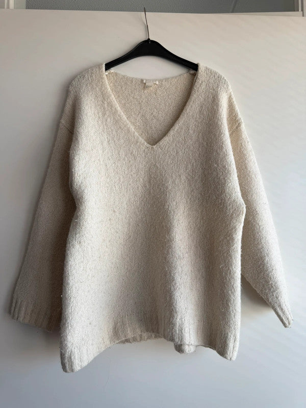 Off white Gebreide H&amp;M Oversized Trui – Maat L