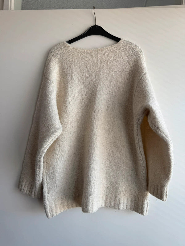 Off white Gebreide H&amp;M Oversized Trui – Maat L