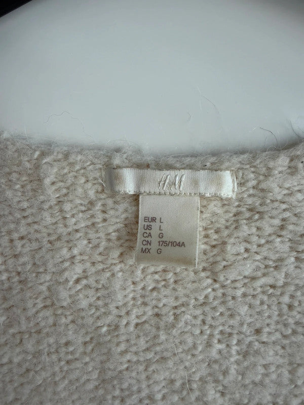 Off white Gebreide H&amp;M Oversized Trui – Maat L