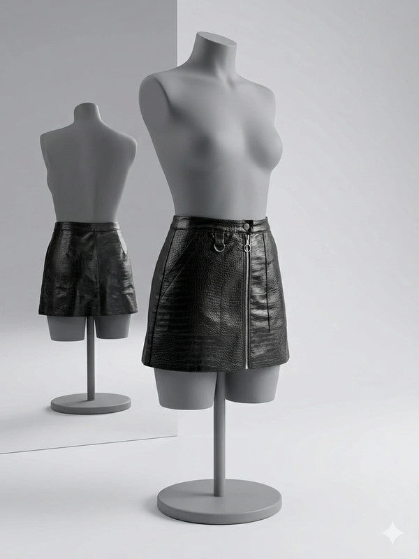 🖤 Stoere Croco-Look Minirok met Rits