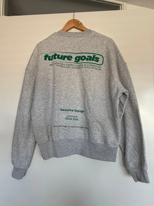 Zara-Grey Sweatshirt Size Small with "Future Goals"