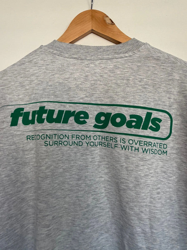 Zara-Grey Sweatshirt Size Small with "Future Goals"