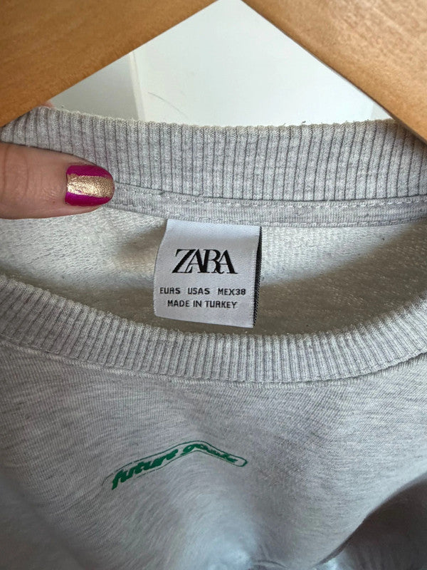 Zara-Grey Sweatshirt Size Small with "Future Goals"