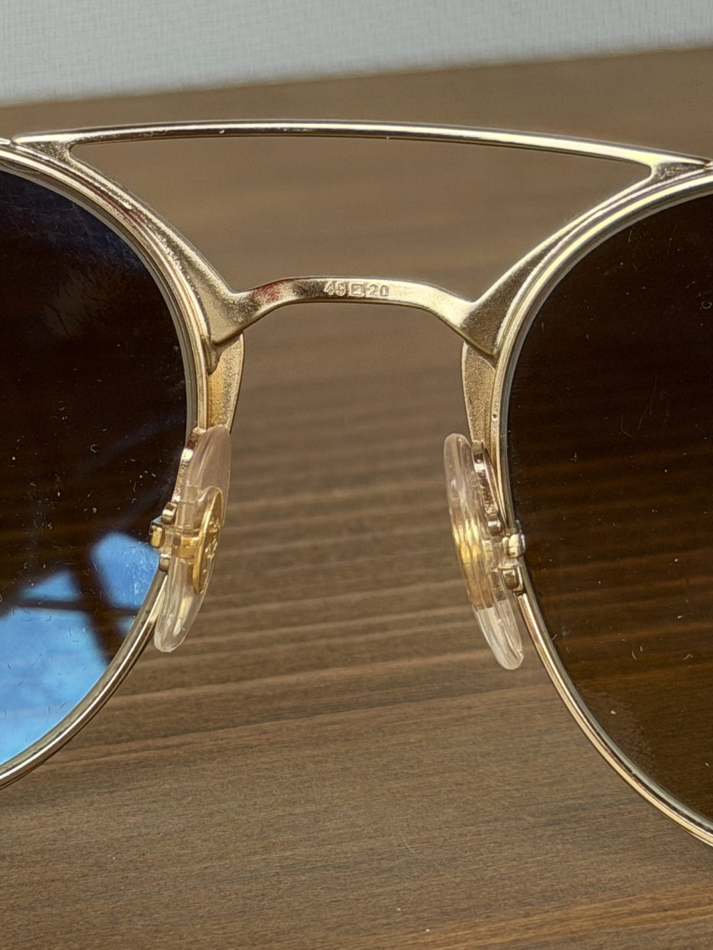 Retro Ray-Ban Brown &amp; Gold Round Sunglasses with New Case - Model 3546