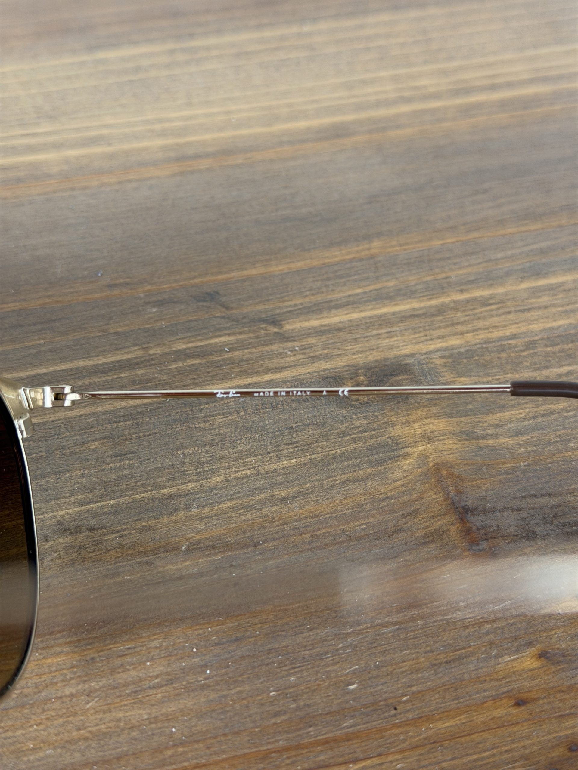 Retro Ray-Ban Brown &amp; Gold Round Sunglasses with New Case - Model 3546