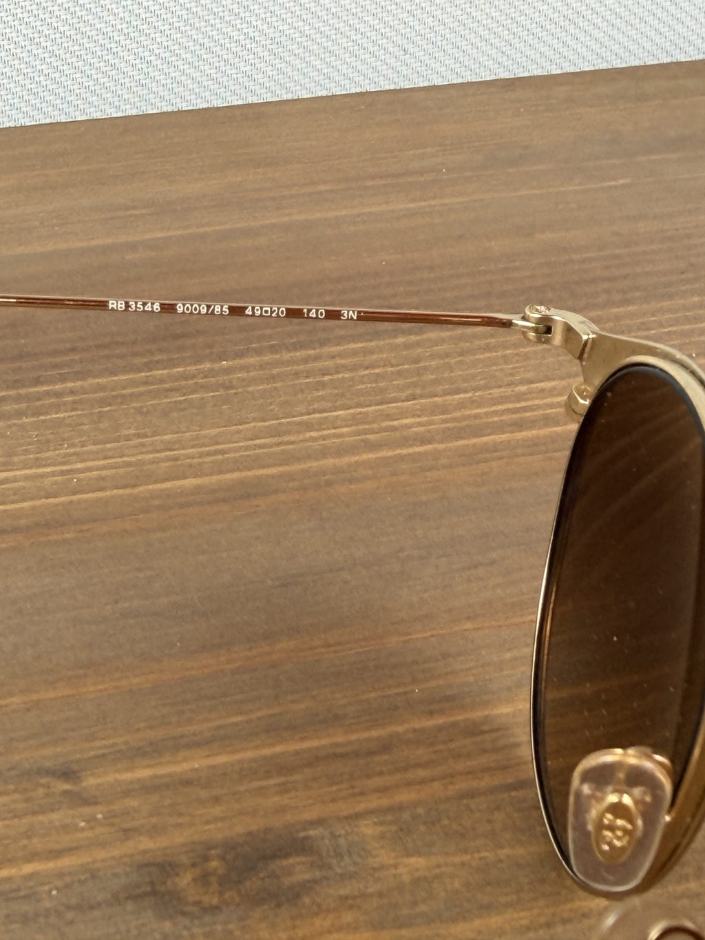 Retro Ray-Ban Brown &amp; Gold Round Sunglasses with New Case - Model 3546