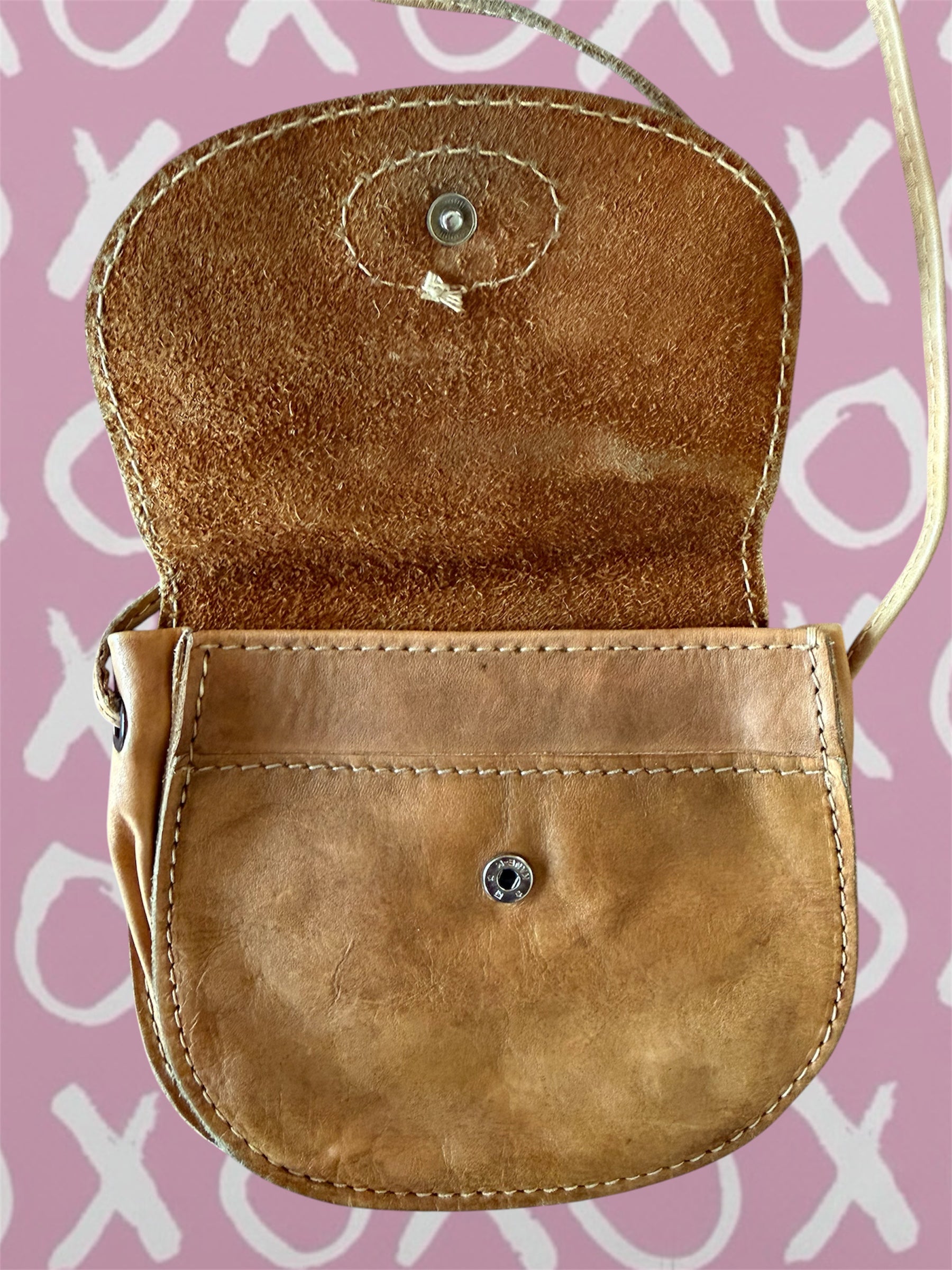 XoX NIA Boho Brown Leather Purse Crossbody