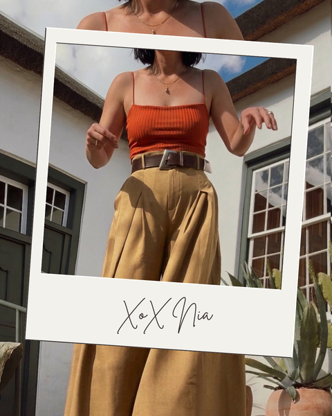 XoX NIA Summer Cute Rust Ribbed Crop Top Spaghetti Strap Size S/M