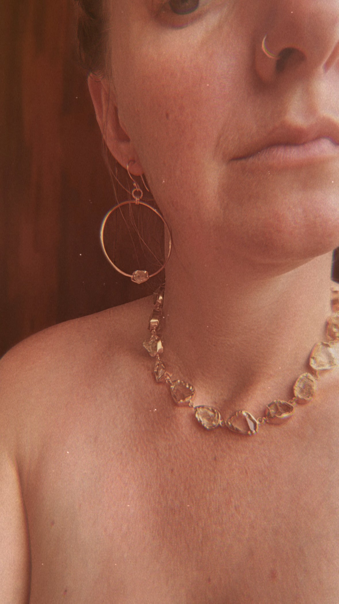 Gem Stone Collection - Collier & Hoop earrings