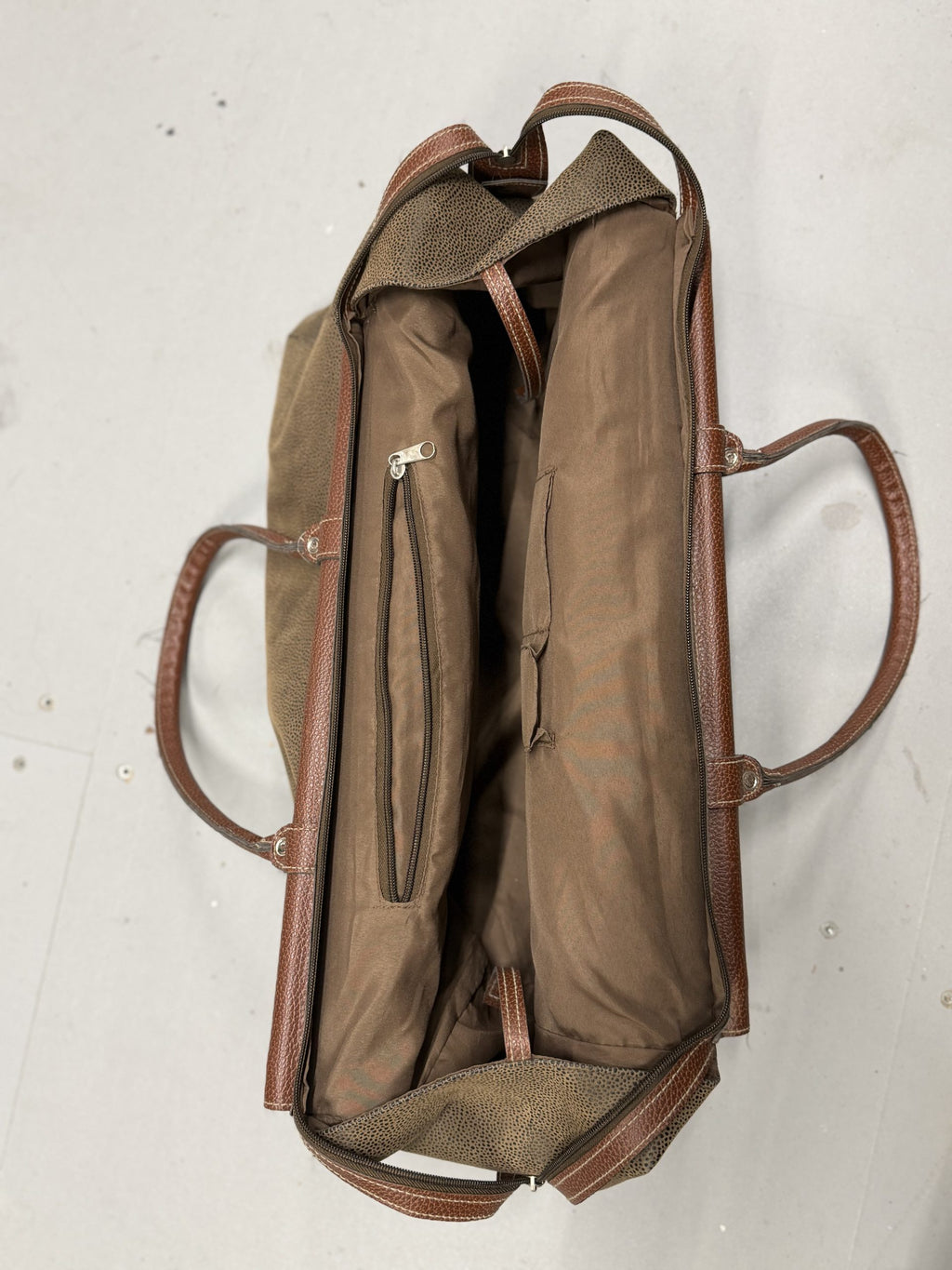 Preppy Genuine Leather Large Weekend Handbag