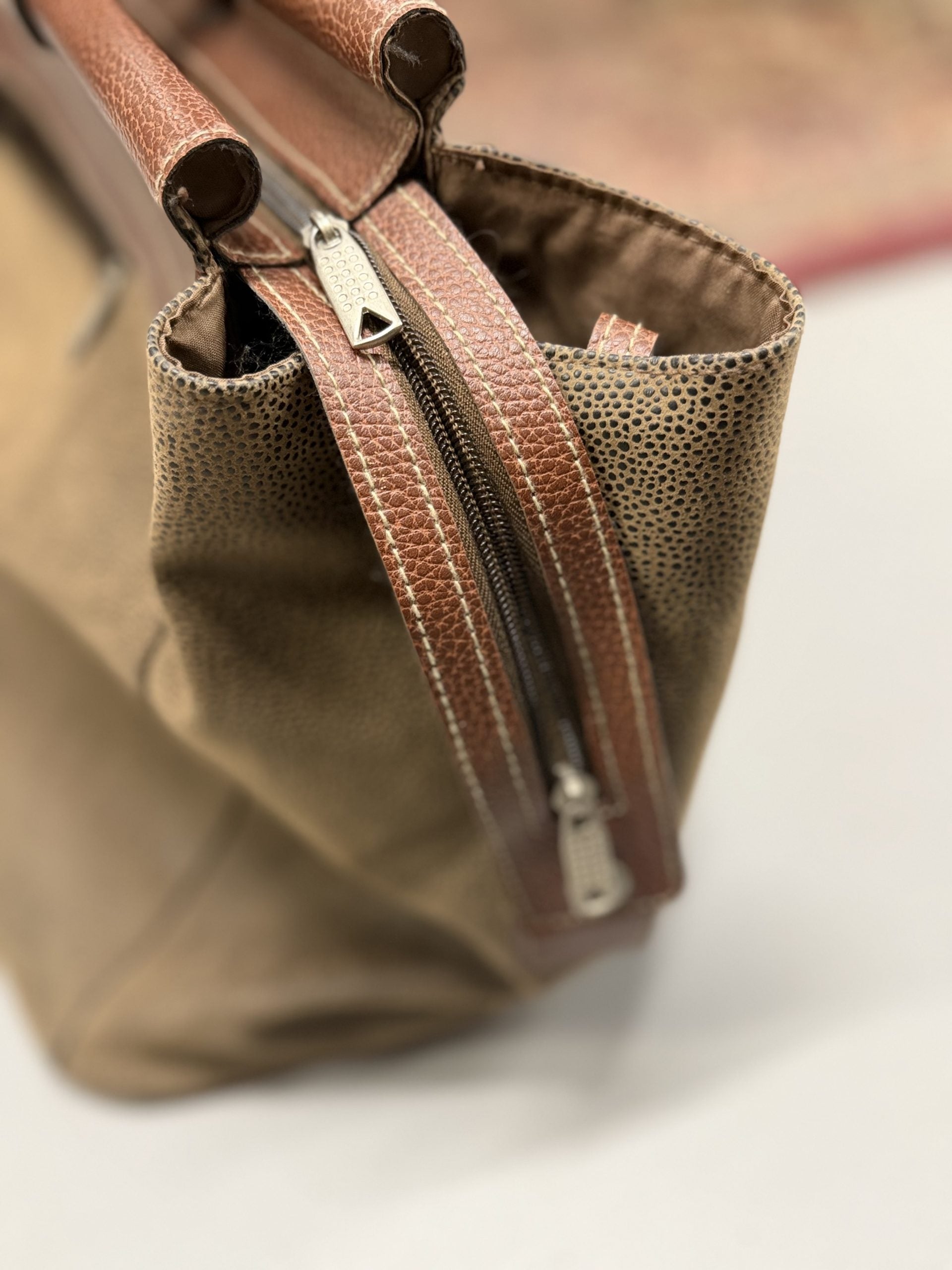 Preppy Genuine Leather Large Weekend Handbag