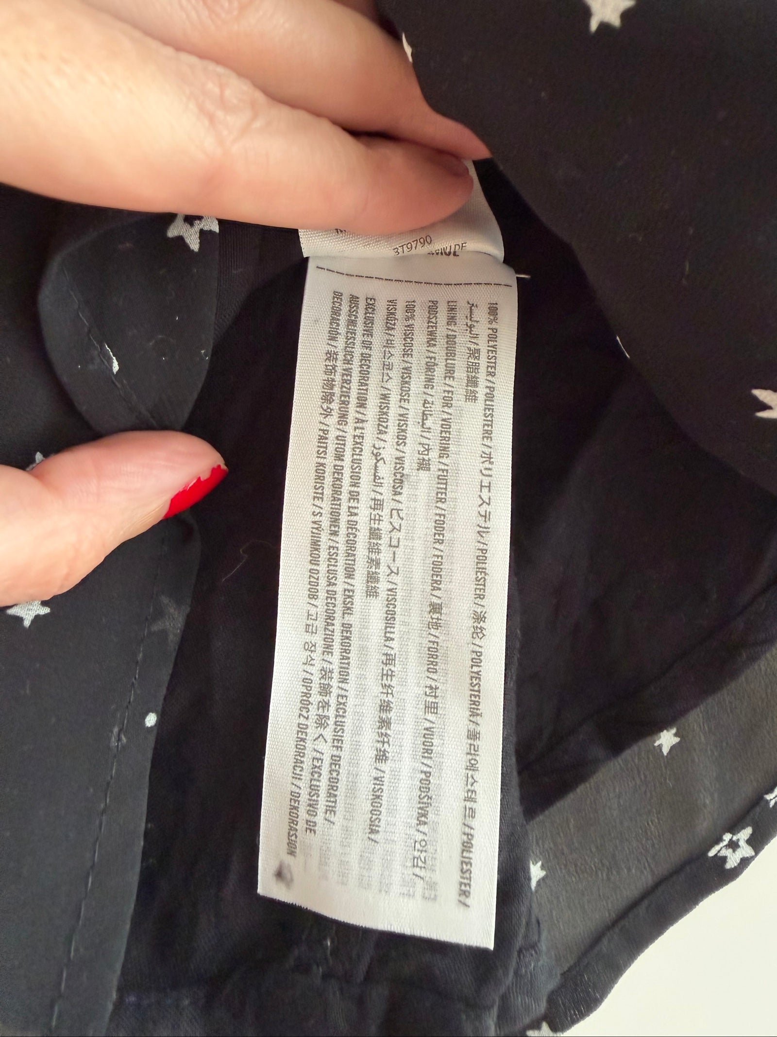 Hollister Black Star Print Sheer Cami Top S/M
