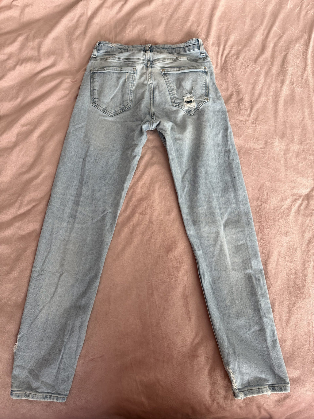 Zara Light Blue Distressed Jeans EUR 40 with Rips