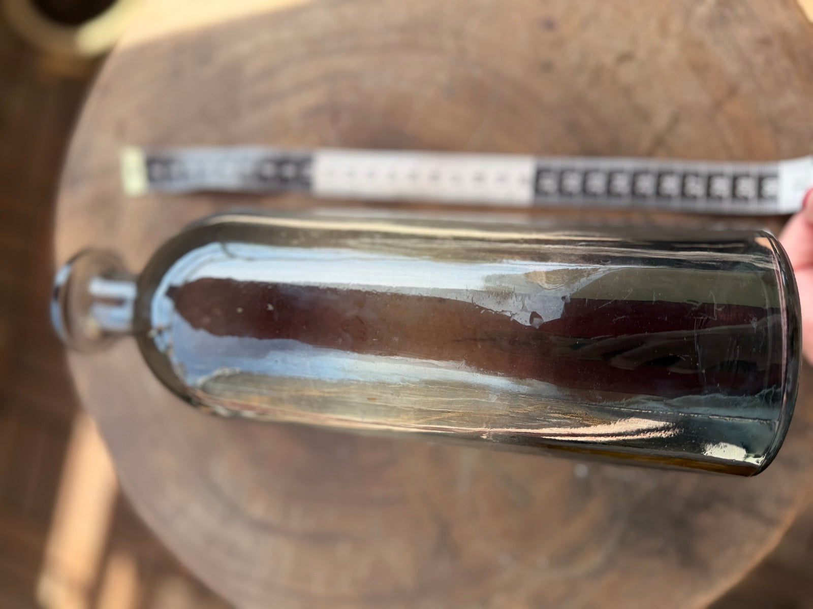 Vintage Smoky Glass Bottle Vase