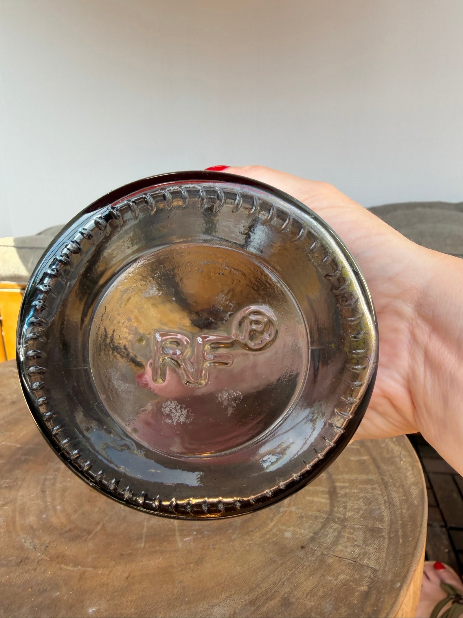 Vintage Smoky Glass Bottle Vase