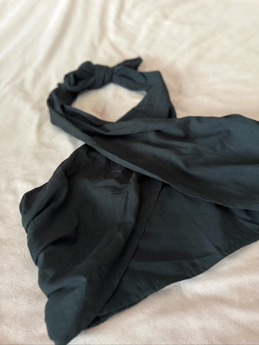 Black Halter Crop Top Cider XL