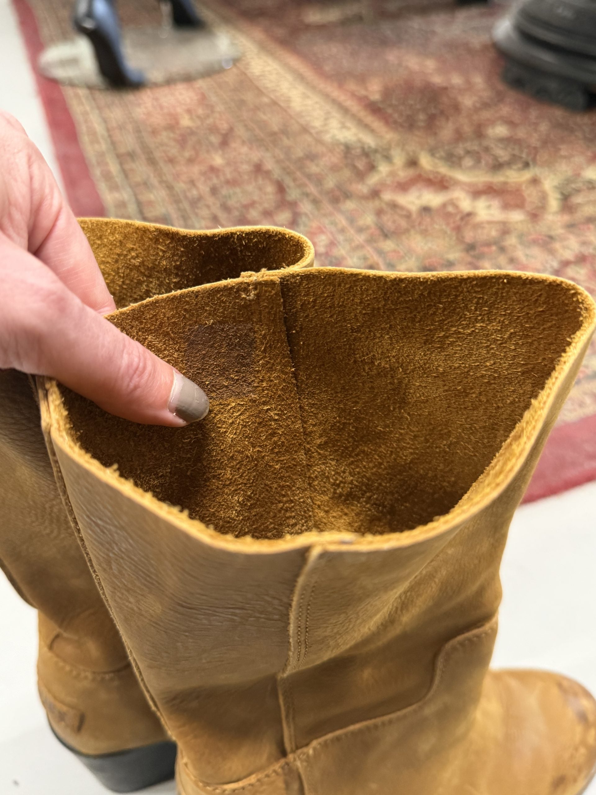 Shabbies Boho Tan Leather Mid-Calf Boots Size 38
