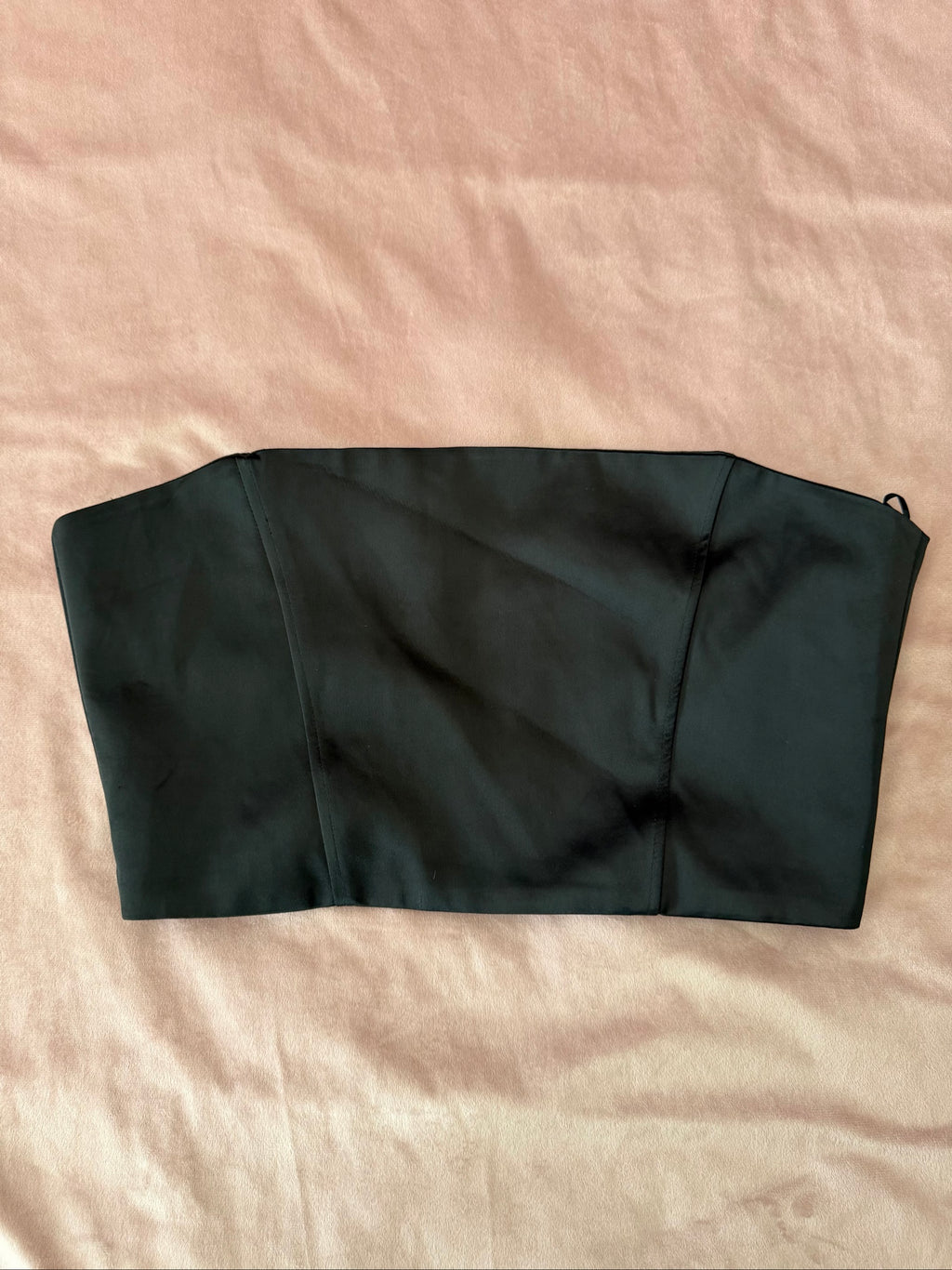 Sexy Zara Black Strapless Corset Crop Top Large
