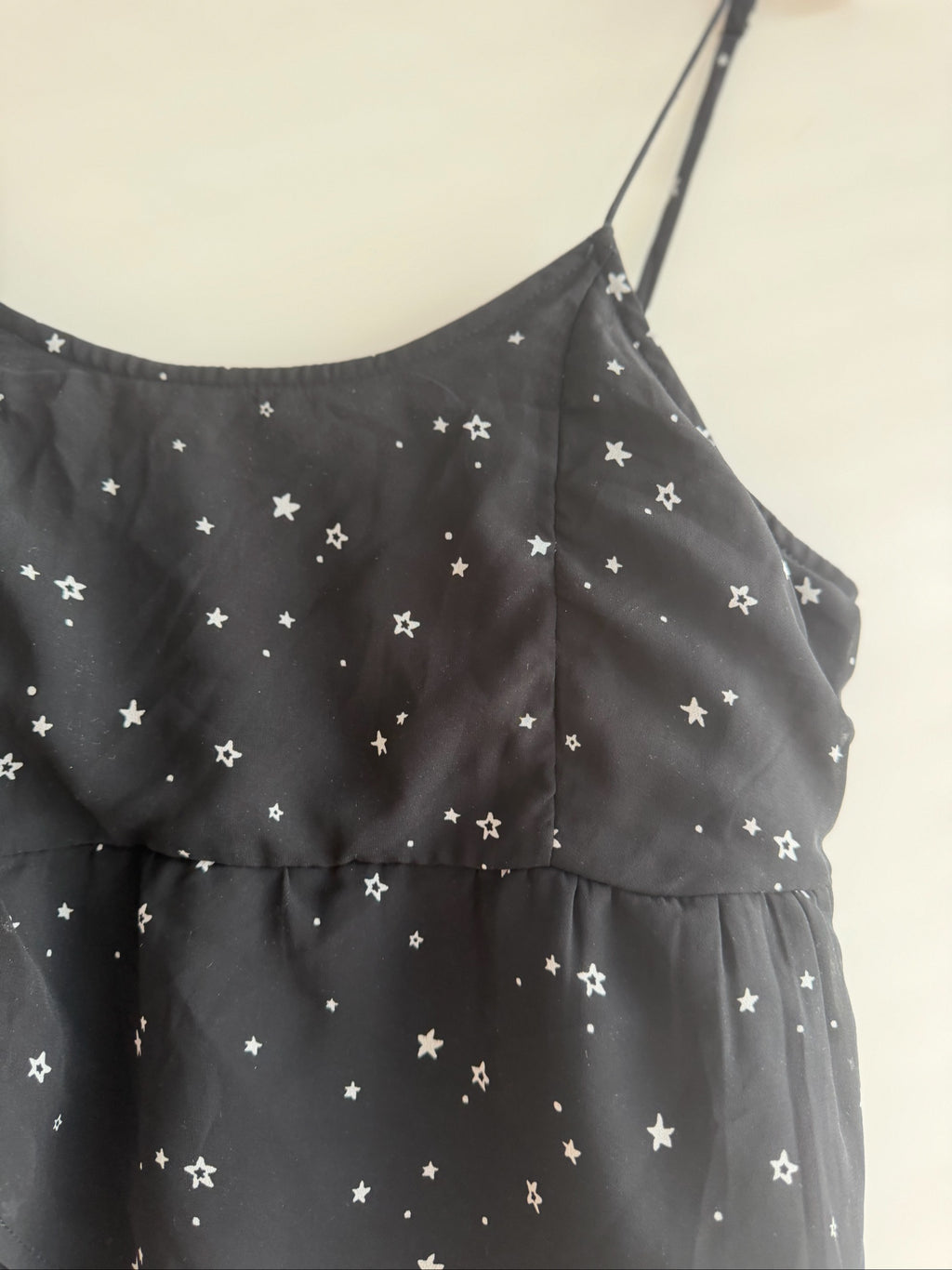 Hollister Black Star Print Sheer Cami Top S/M