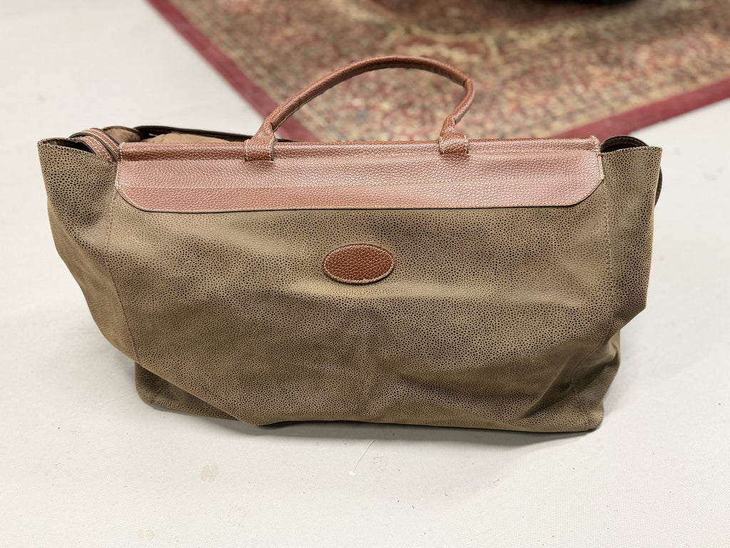 Preppy Genuine Leather Large Weekend Handbag