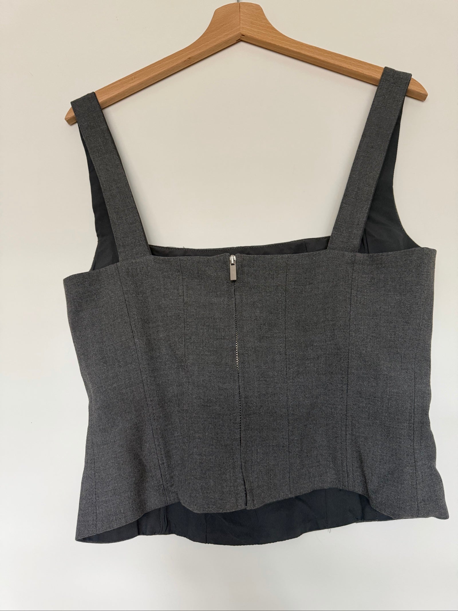 Zara Grey Corporate Style Corset Top Medium