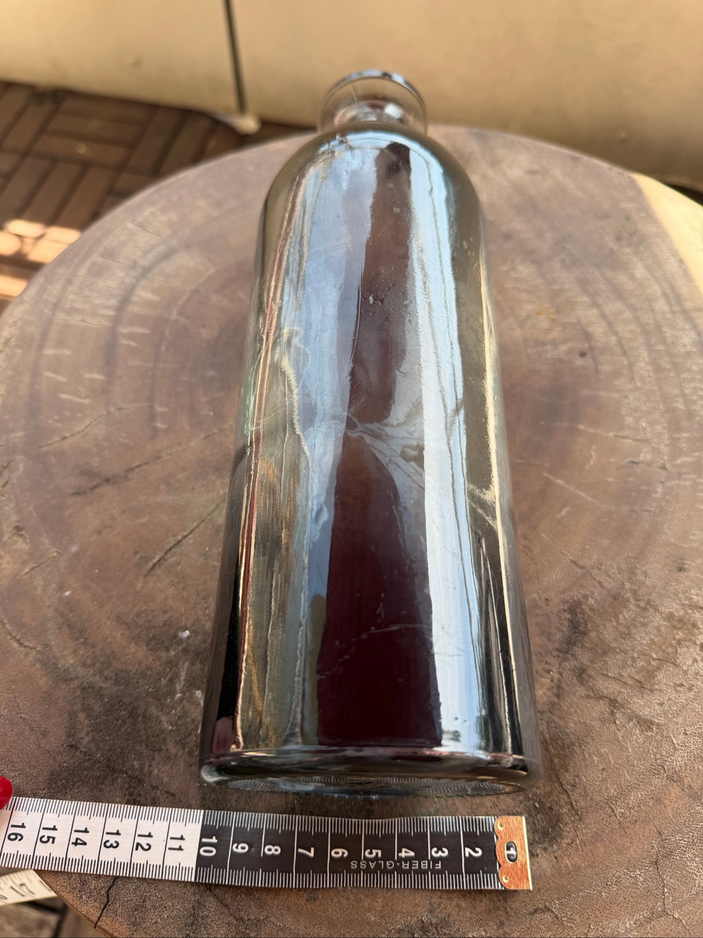 Vintage Smoky Glass Bottle Vase