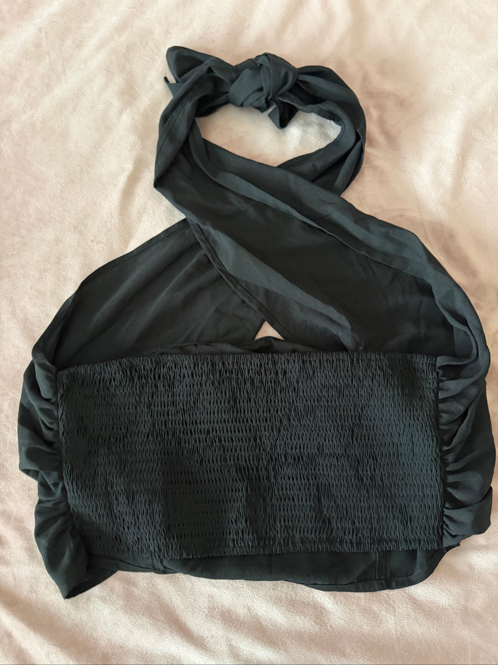 Black Halter Crop Top Cider XL