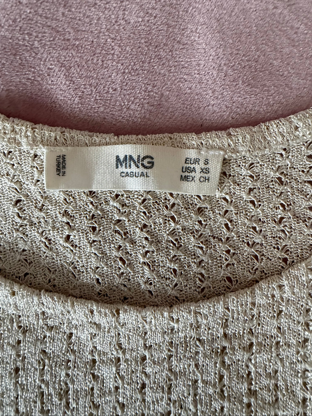 Beige Knit Sleeveless Top Mango Casual EUR S