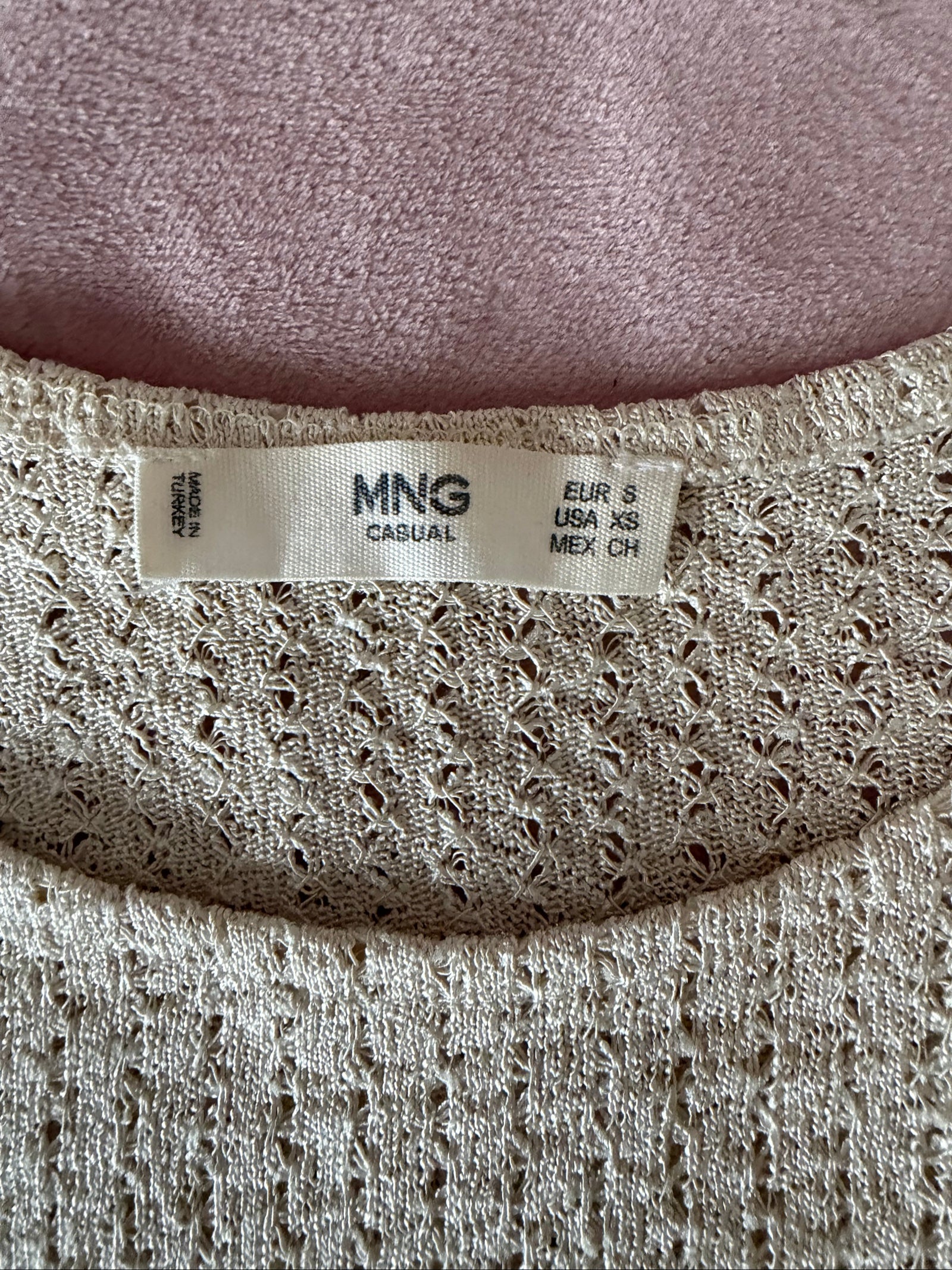 Beige Knit Sleeveless Top Mango Casual EUR S
