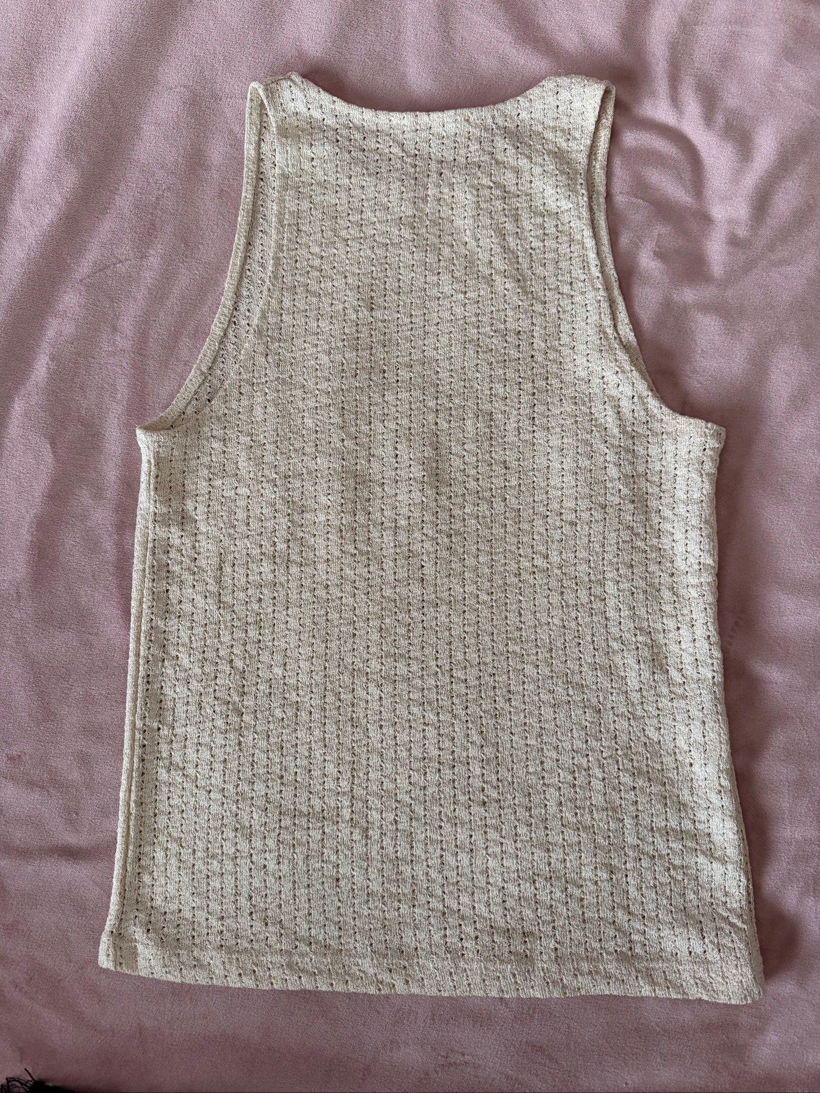 Beige Knit Sleeveless Top Mango Casual EUR S