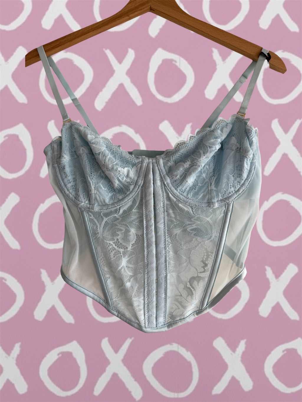 XoX NIA Corsets - Light Blue Lace Corset Top 80B