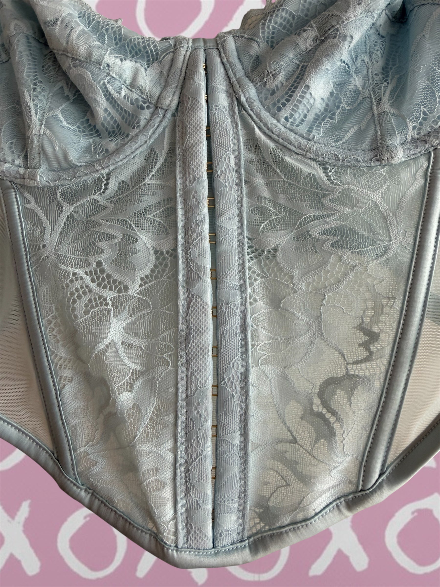 XoX NIA Corsets - Light Blue Lace Corset Top 80B