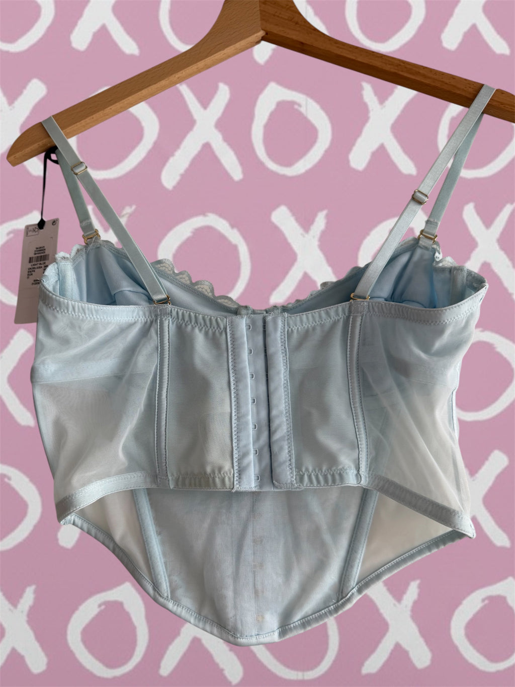 XoX NIA Corsets - Light Blue Lace Corset Top 80B