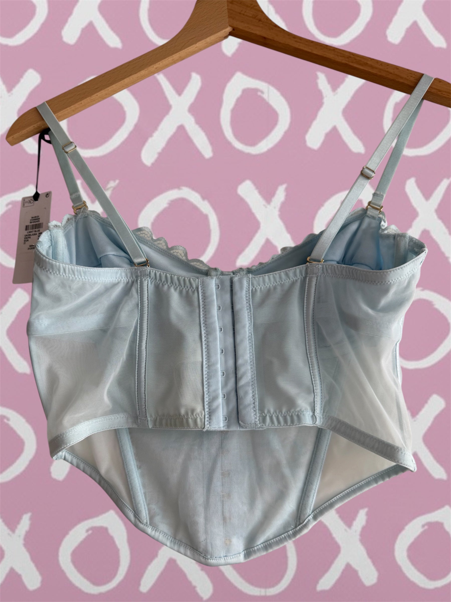XoX NIA Corsets - Light Blue Lace Corset Top 80B