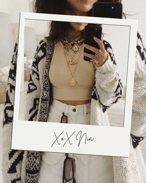 XoX NIA Beige Ribbed Crop Top