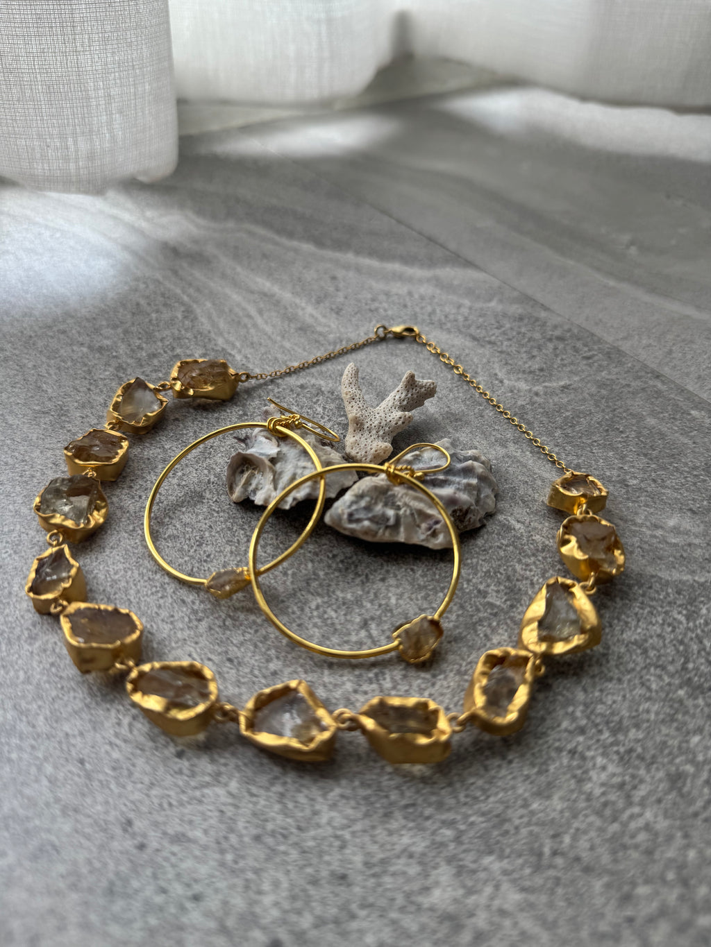 Gem Stone Collection - Collier & Hoop earrings