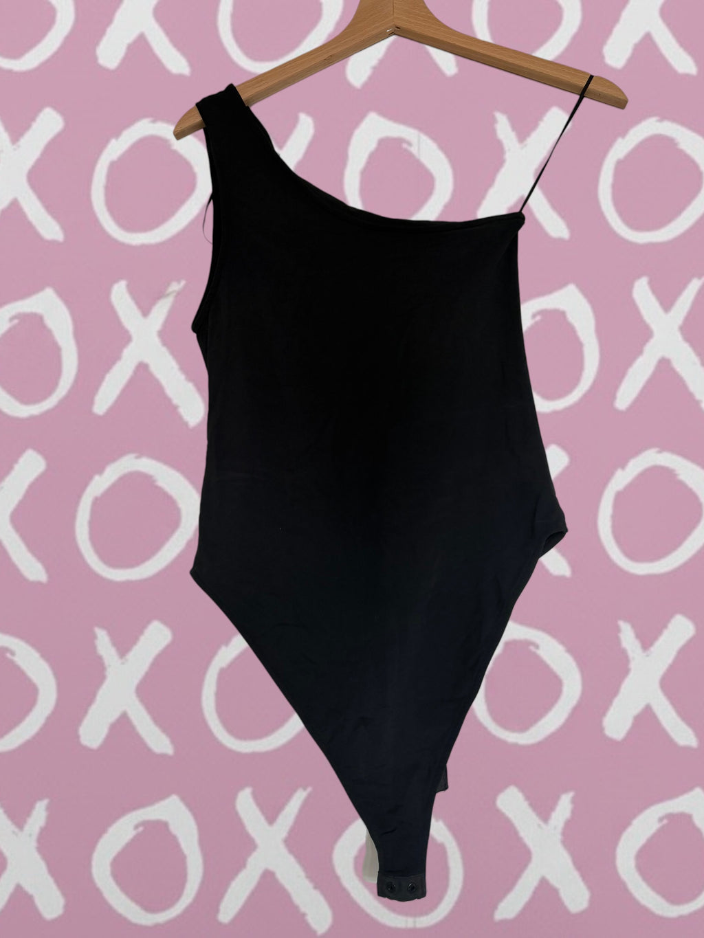 XoX NIA Summer Cute Black One Shoulder Bodysuit Size Large