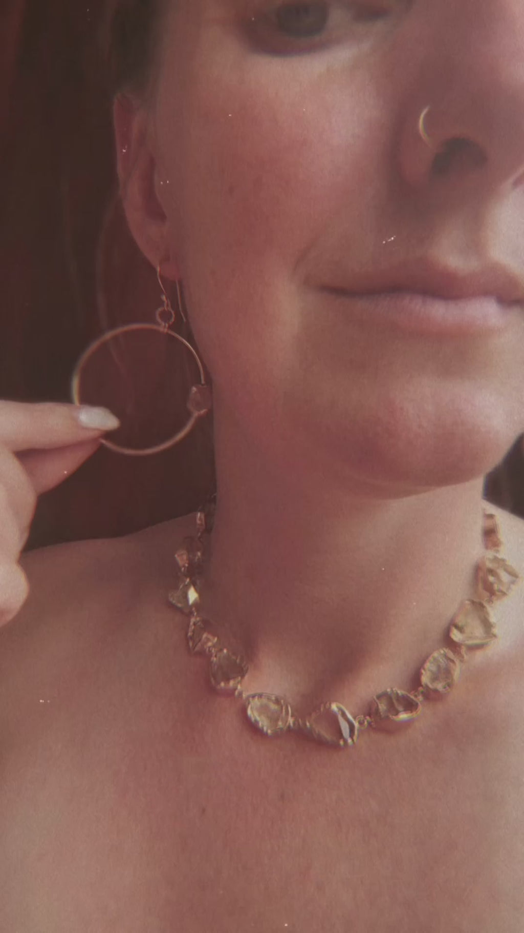 PRE ORDER Gem Stone Hoop Earrings